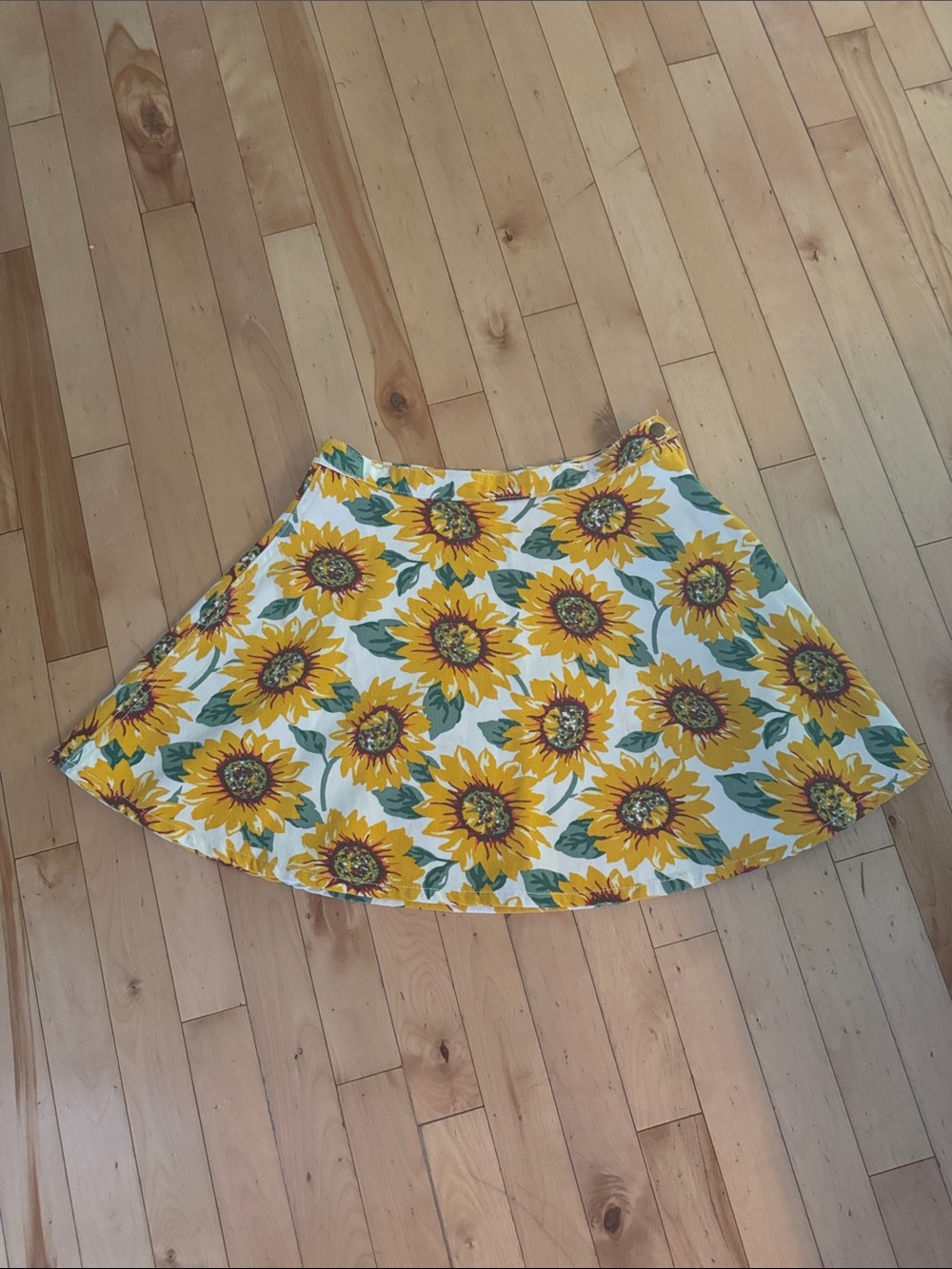 American Apparel Yellow Sunflower Circle Skirt